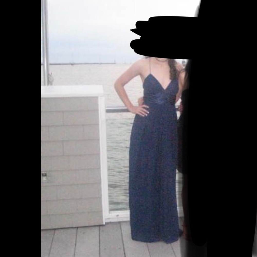 Nicole Miller Navy Floor Length Dress